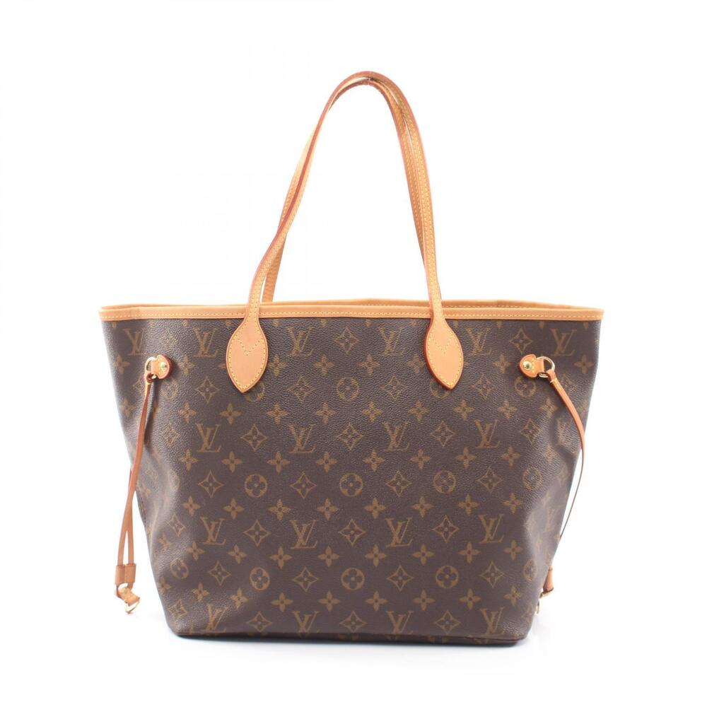 Louis Vuitton Neverfull Monogram Tote Bag Canvas Leather Brown
